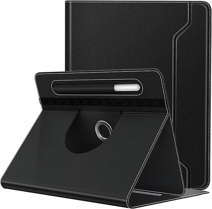 TiMOVO Universal Rotating Case for 11 Inch Tablet Black | 360 Degree Rotating Stand Pen Pocket 9 10 10.1 Inch Android Touchscreen Compatible