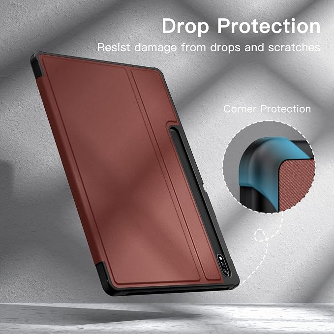 JETech Folio Case for Samsung Galaxy Tab S8 Plus/S7 FE/S7 Plus 12.4 Black | For 2022/2021/2020 Model Multi-Angle Stand Cover S Pen Holder Slim Protective Cover Auto Wake/Sleep