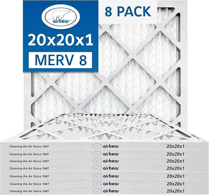 20x20x1 Air Filter MERV 8 TRION Air Bear Pleated HVAC Air Filters Replacement