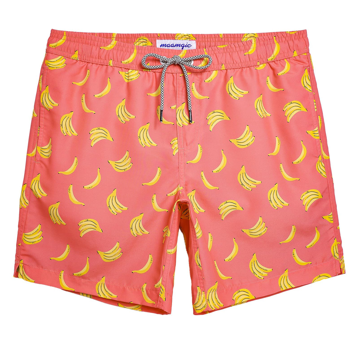 maamgic Mens Swim Trunks Quick Dry Swim Shorts with Mesh Lining Funny Swimwear Bathing Suits 7inch Banana Medium