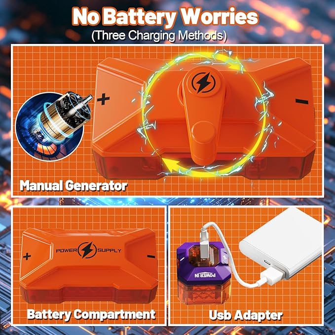 Science Kits for Kids - STEM Kits for Kids, Electronics Exploration Kit, Over 420 Projects, 50 Circuit Parts with Bubble Maker，Fan & Flying Helicopter, STEM Educational Toy Gifts for Boys& Girls