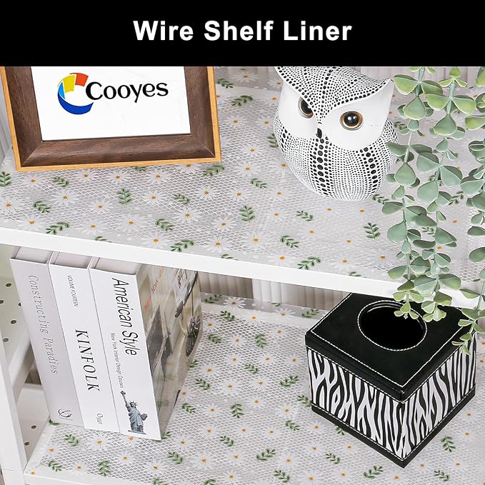 Cooyes Shelf Liner – Premium Non-Adhesive Cabinet & Drawer Liner for Kitchen – Waterproof Shelf Paper with Modern Pattern – Durable EVA Cabinet Mat – Easy to Cut （24" W x 120" L）