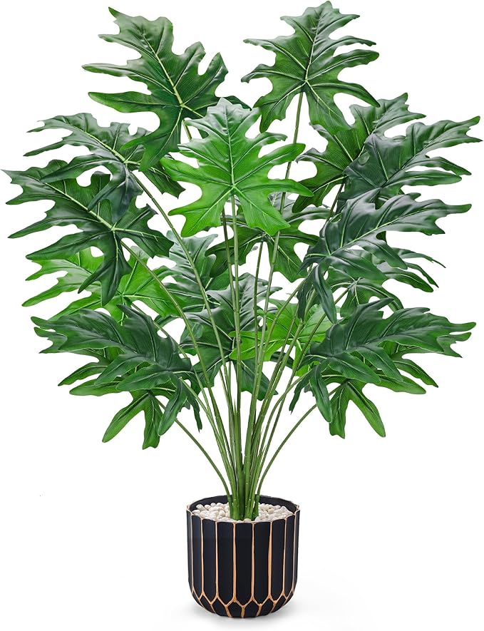 Der Rose Fake Plants Tall 28'' Green Artificial Tropical Faux Plants Indoor for Living Room Home House Decor