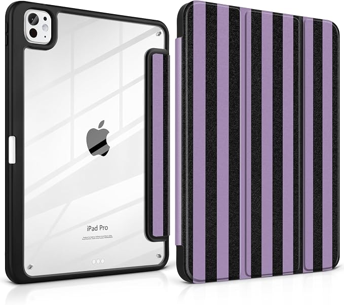 DONGKE for iPad Pro 11-Inch Case (M5 2025 / M4 2024) 6th/5th Generation [Auto Sleep/Wake &amp Pencil Pro Holder] Clear Acrylic Back Smart Trifold Stand Cover Bear &amp Cherry