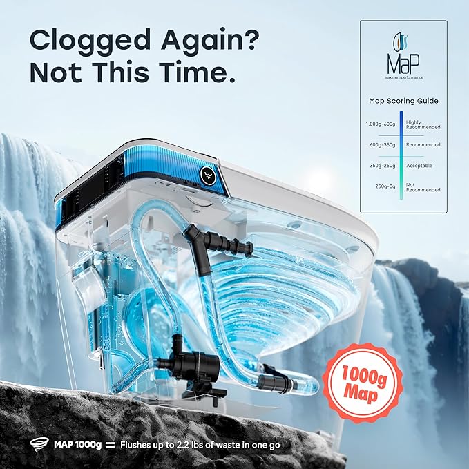 HOROW Artistic Bidet Toilet, Smart Toilet with ADA Chair Height, MAP 1000g Powerful Flush, Auto Open/Close Lid, Instant Warm Water, Elongated Heated Seat, Deodorization