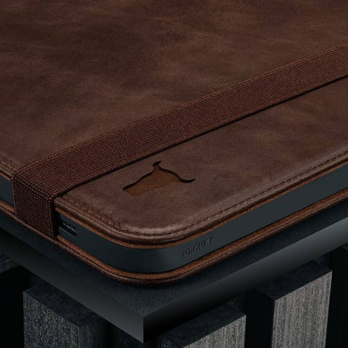TORRO Case Compatible with iPad 11th / 10th Generation – Genuine Leather iPad 11th / 10th Gen (2025/2022) Case with Stand Function and Wake/Sleep Function (Black)