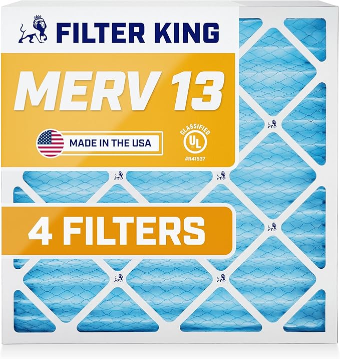 Filter King 12x20x1 Air Filter | 4-PACK | MERV 13 HVAC Pleated A/C Furnace