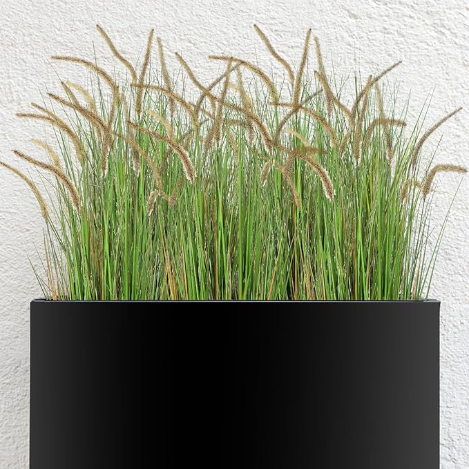 Jexine 2 Pieces Faux Plants Outdoor 4 ft Tall Artificial Grass Plant Potted Artificial Setaria Grass Faux Greenery Floor Plants for Housewarming Gift House Garden Lobby Outdoor (Green)