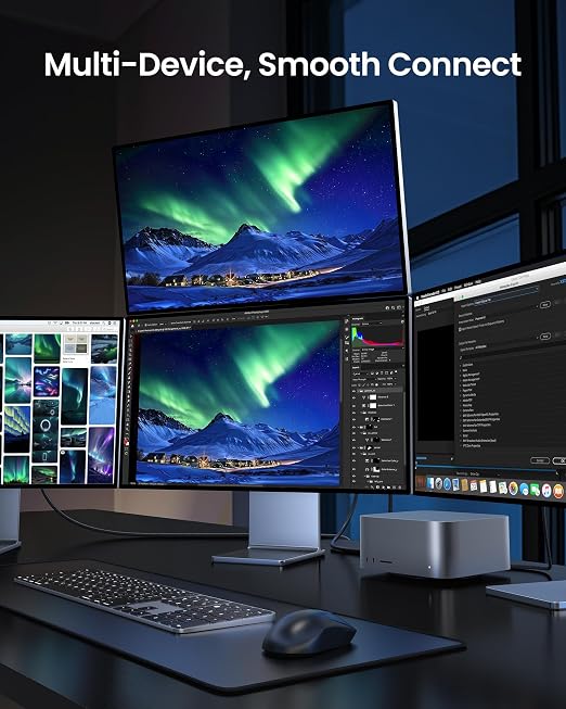 Silkland 80Gbps USB 4 for Thunderbolt 5 Cable 1FT 240W PD 3.1 Charging up to 120Gbps Bandwidth for Dual 8K Braided USB C Data Cable Compatible Thunderbolt 4/5 SSD MacBook M4 Pro iPhone17/16Dock
