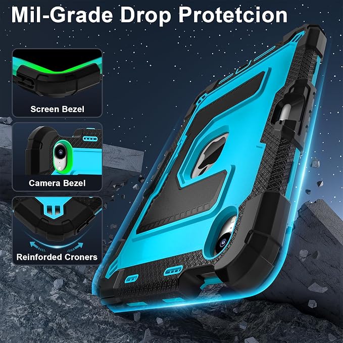 Kids Case Compatible with iPad mini 7 A17 pro 2024 Mini 6 8.3”Colorful Shockproof Case with Pencil Holder and Adjustable Big StandHandle Strap for iPad mini 6th 7th Gen