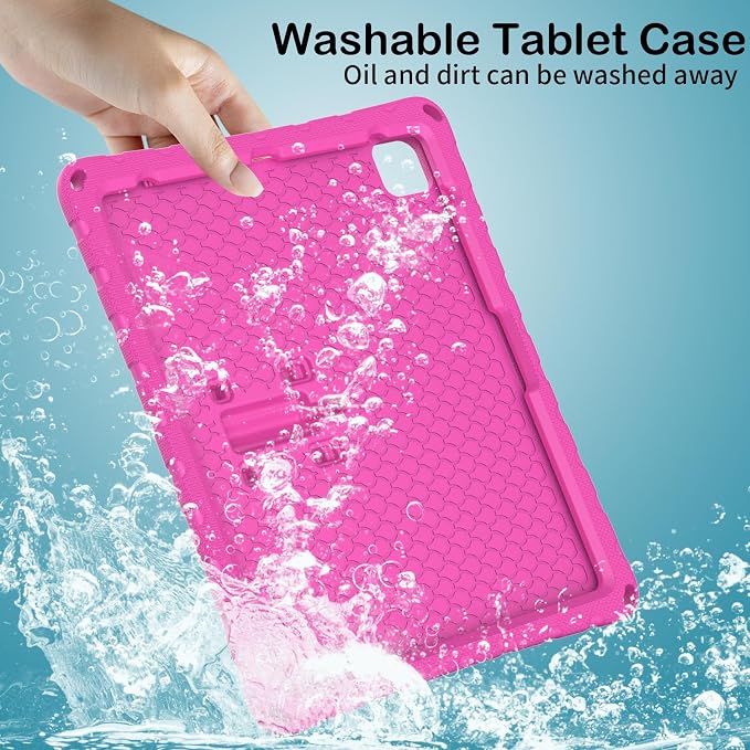 Kids Case for iPad Air 13 (2026/2025/2024) M4/M3/M2 &amp iPad Pro 13 2024 &amp iPad Pro 12.9 Cover 6th/5th/4th/3rd Gen (2022/2021/2020/2018) DIY Figures EVA Rubber Handle Stand Shockproof Bumper