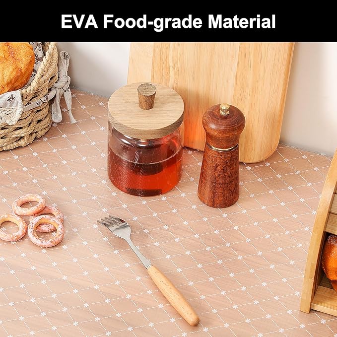 Cooyes Shelf Liner – Premium Non-Adhesive Cabinet & Drawer Liner for Kitchen – Waterproof Shelf Paper with Modern Pattern – Durable EVA Cabinet Mat – Easy to Cut （12" W x 360" L）