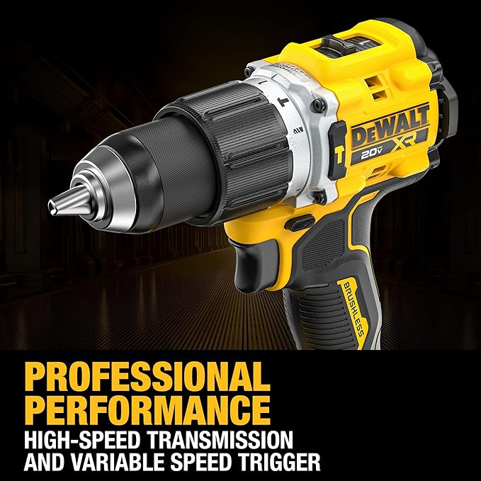 DEWALT 20V MAX XR Impact Driver and Hammer Drill Cordless Power Tool Combo Kit, Includes 2x 4ah POWERPACK Batteries and a Charger (DCK250QQ2)