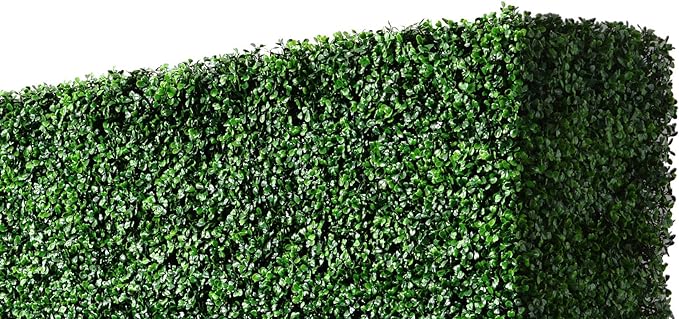 AGPL Upgraded Artificial Boxwood Hedge Wall with Gray Color Planter,Room Divider and Privacy Wall Backdrops Outdoor Privacy Fence for Patio,Balcony,Restaurant,Garden,Party Décor (48" H 48" W 12" D)