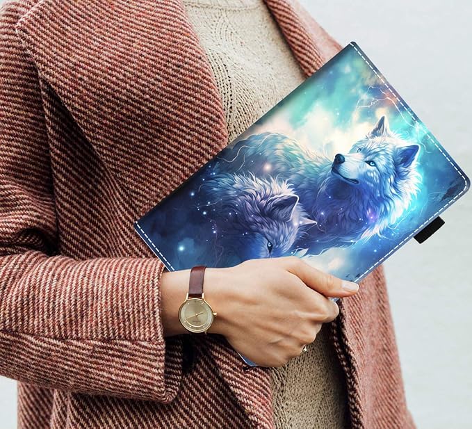 Case for Amazon Kindle Fire 7 Tablet (7 Display 12th Generation 2022 Release) Slim PU Leather Stand Folio Cover with Card Slot &amp Auto Wake Sleep Abstract Paint Butterfly