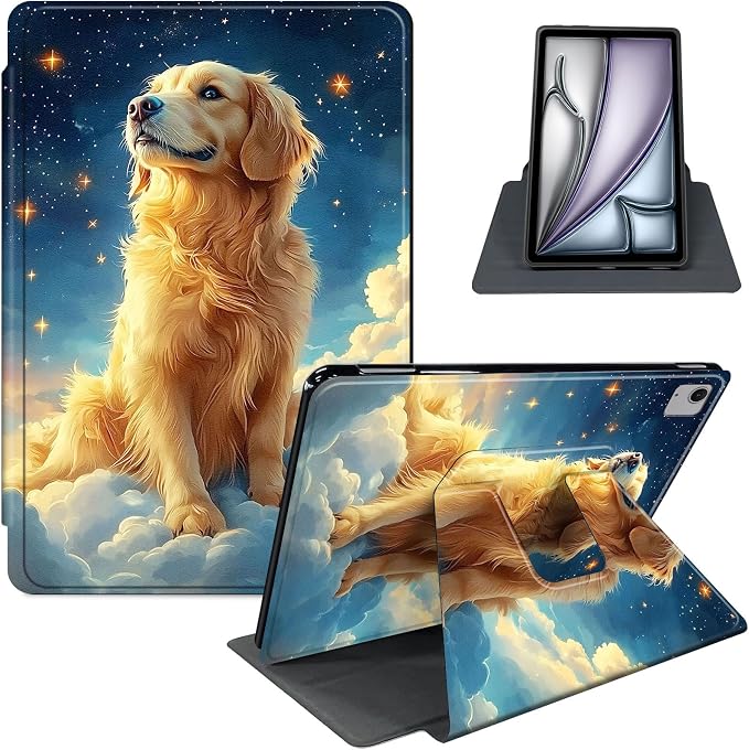 for iPad 11th Generation (A16 2025) 11 / iPad 10th Gen 10.9 2022 Case 360° Rotating PU Leather Stand Cover with Auto Sleep/Wake Shockproof TPU Backl Two Dragons Fighting