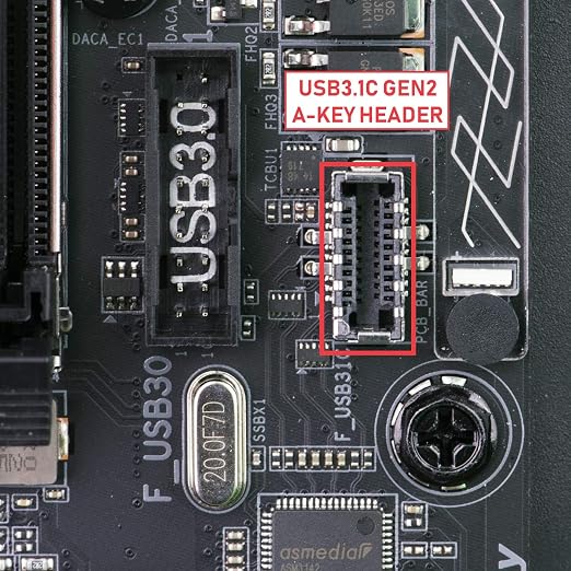 LINKUP USB 3.2 Gen2 Internal Adapter | 20-Pin Header to USB-A | 10Gbps male to female for PC front panel