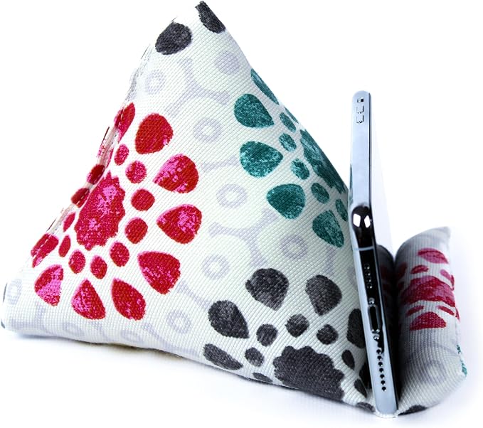 Handmade Phone Pillow Holder - The Wedge Mobile Device Stand - Fabric Phone Stand for All iPhones All Smartphones! 7 x 6.1 x 5.5 Inches (ABC)