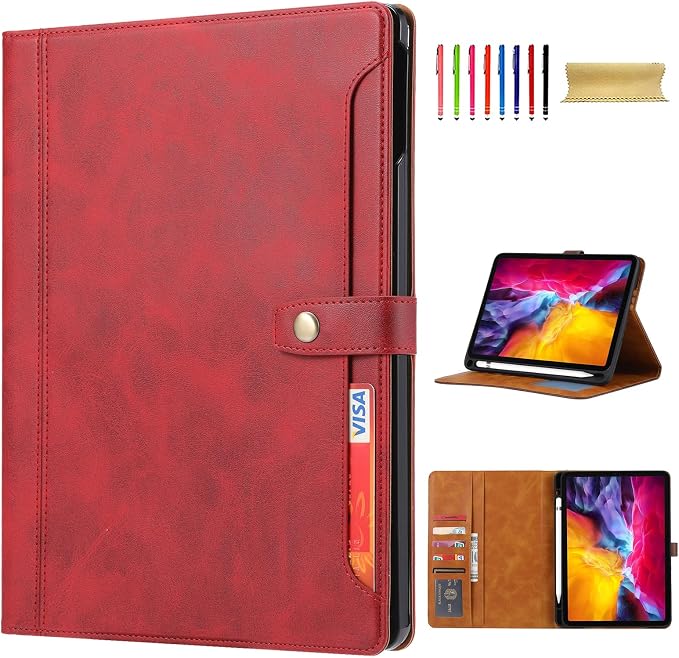 Flip Case for Apple iPad 10.2 9th 8th 7th Generation 2021/2020/2019 Pencil Holder Smart Cover Auto Sleep Wake Protective Documents Pocket Stand Snap Closure Case for iPad 10.2 Inch Black