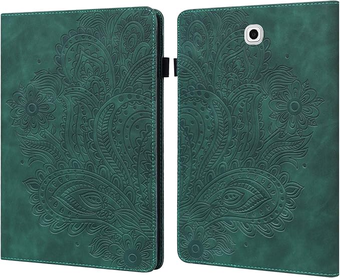 ALILANG Tablet Case for Samsung Galaxy Tab S2 9.7 inch (SM-T813/T815 /T819) with Stylus Multiple Viewing Angles Premium PU Leather Stand Cover Galaxy Tab S2 9.7 Case-Brown