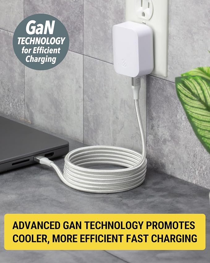 Scosche HPDCA32 PowerVolt 32W Certified Type-C + Type-A Fast Wall Charger Power Delivery 3.0 for ALL USB-C and USB-A Devices in Black