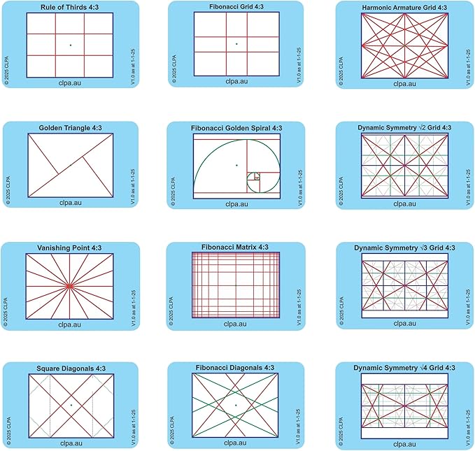 CLPA Video 4:3 Photographic Viewfinder Set: All viewfinders in 4:3 Aspect Ratio only for Art, Photography, & Video
