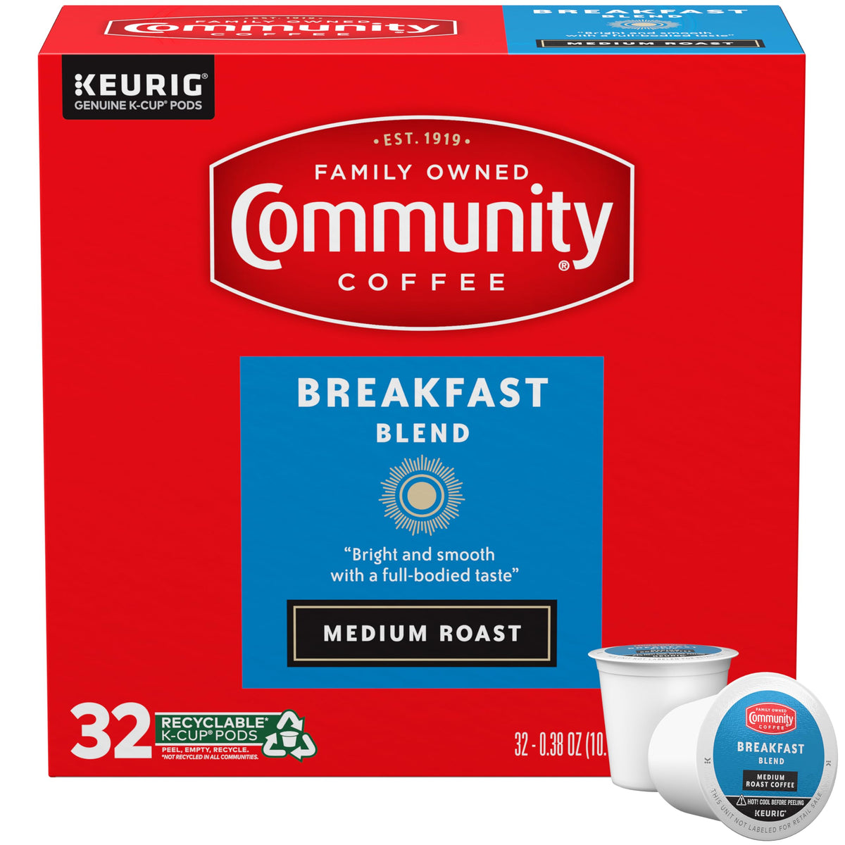 Community Coffee Grandma's Sugar Cookie Keurig K-Cup Pods, Limited Edition Holiday Flavor, Natural Ingredients, 10 Count (Pack of 6)