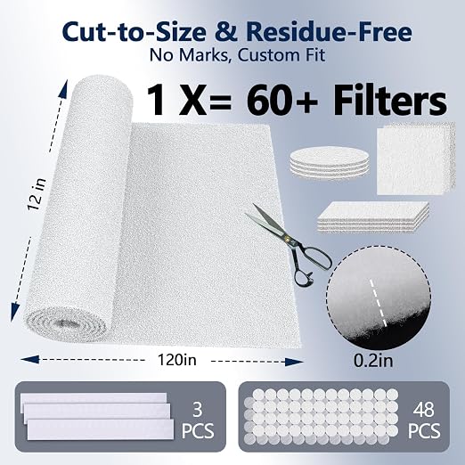 MERV 8 Air Vent Filters 20x100 Inch, Cut to Size Air Filter Material,