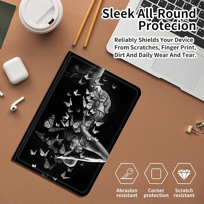 Case for Fire 7 Tablet &amp Fire 7 Kids (12th Gen 2022 Release) - Slim PU Leather Protective Smart Cover with Auto Sleep/Wake &amp Multi-Angle StandBlue Dandelion