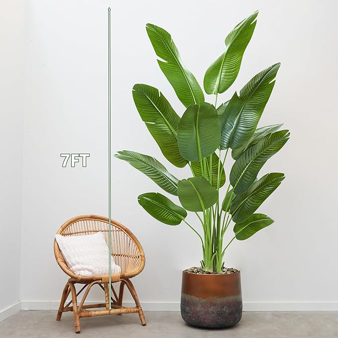Bird of Paradise Artificial Tree 7ft Tall Faux Plant, Fake Banana Leaf Plant Indoor, Faux Palm Tree Faux Floor Plants Tropical Tree in Pot, Present for Friend Housewarming Decor