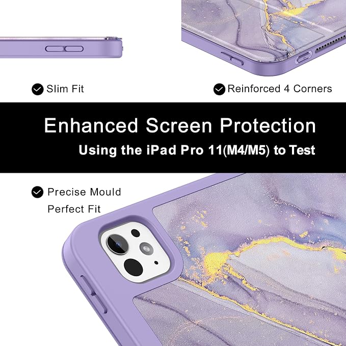 Soke Case for iPad Pro 11 Inch (M5 2025/M4 2024) - Book Black | Built-in Apple Pencil Slot Auto Sleep/Wake Lightweight Protective Cover