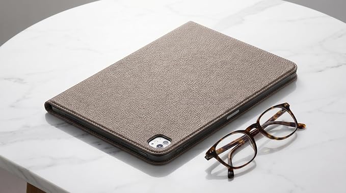 Leather Case for iPad Pro 13 (M4/M5) 2024/2025 Black | Premium Leather Business Folio Stand Cover Auto Wake/Sleep Multiple Viewing Angles