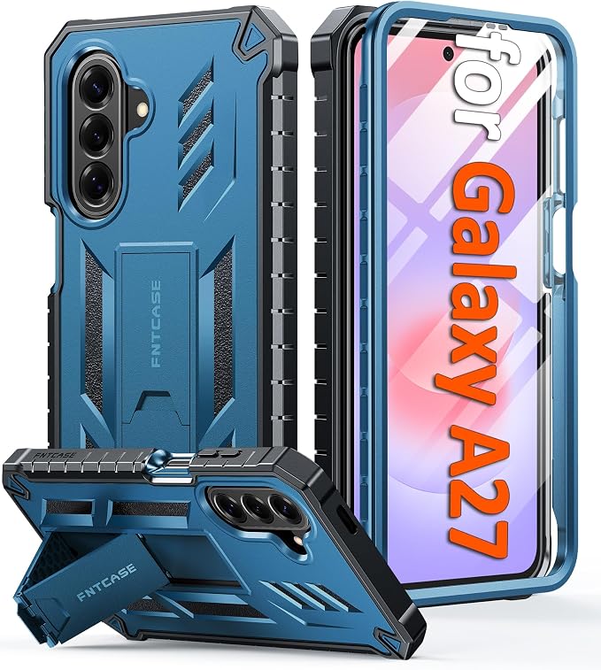 FNTCASE for 11 Pro XL Case Rugged Kickstand 2 Front Frames Black | Built-in Screen Protector 20FT Military-Grade Drop Protection Rugged Heavy Duty Shockproof Full Body Protective Cover
