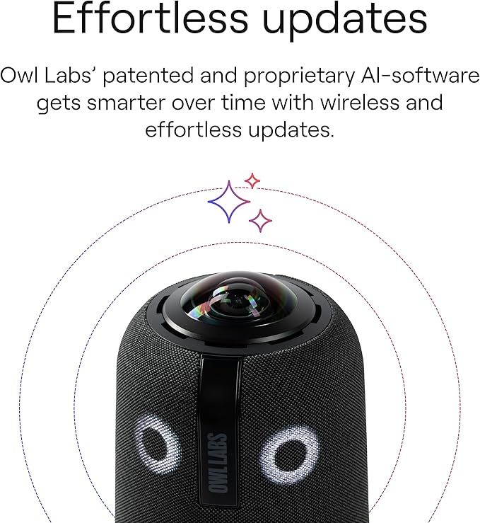 Meeting Owl 4+ 360-Degree, 4K Smart Video Conference Camera, Microphone, and Speaker (Automatic Focus, Zooming, Noise Equalizing, Certified for Microsoft Teams)