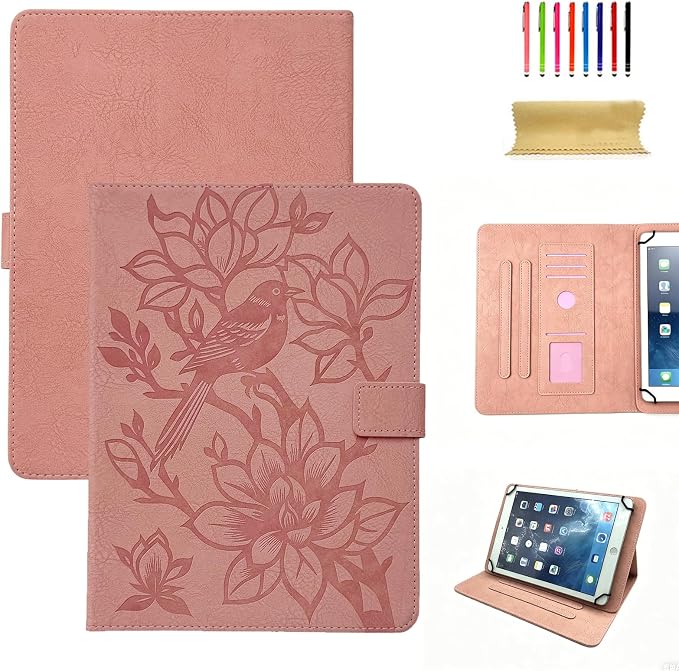 Dteck Universal Case (7.9 to 8.4) - Fold Stand Protective Flip Case for Apple iPad mini/Samsung Galaxy Tab 8.0 8.4 /Lenovo Tab 8 /onn. 100003561 8 Tablet Pro/Android Tablet 8 Inch (Blue Pink)