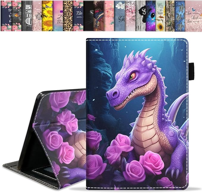 Case for Amazon Kindle Fire HD 10 Tablet 10.1 (9th/7th Generation 2019/2017 Release) Slim Folding Stand Folio Cover with Card Slot &amp Auto Wake/Sleep - African American Girl