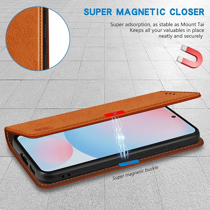 ZZXX for Samsung Galaxy S25 Wallet Case with [RFID Blocking] Card Slot Stand Strong Magnetic Leather Flip Fold Protective Phone Case for Samsung Galaxy S25 Case Wallet(Black-6.2 inch)