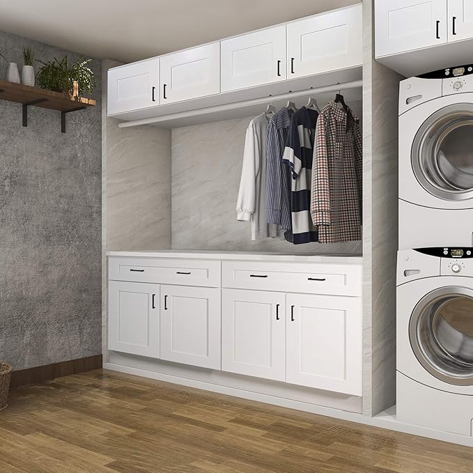 Design House Brookings Shaker Fully Assembled Wall Kitchen Cabinet W2430, 24 W x 12 D x 30 H, Painted White, Solid Wood, Design House, 613521