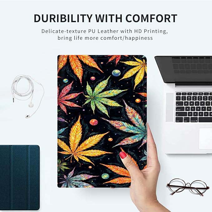 Case for Kindle Fire HD 10 &amp 10 Plus Tablet 10.1 (13th/11th Generation 2023/2021 Release) Lightweight Slim PU Leather Adjustable Multi-Angle Smart Shell Cover with Auto Wake/SleepA Flowers Art