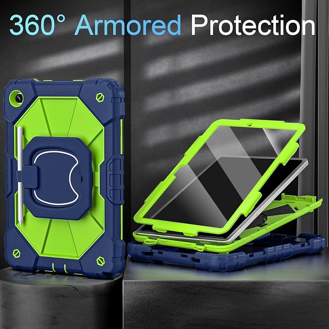 Auizotl Case for Samsung Galaxy Tab A11+/A9+ Plus 11 Inch with Screen Protector/Rotating Stand/Pen HolderMilitary Grade Shockproof Cover for Galaxy Tab A11 Plus /A9 Plus CasesBlack