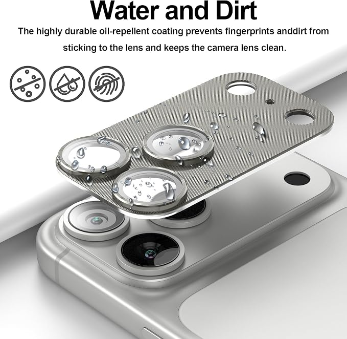 2 Pack for iPhone 17 Pro Camera Lens Protector Metal Aluminum Alloy Tempered Glass Cover Camera Screen Protector Accessories Case Friendly，for iPhone 17 Pro
