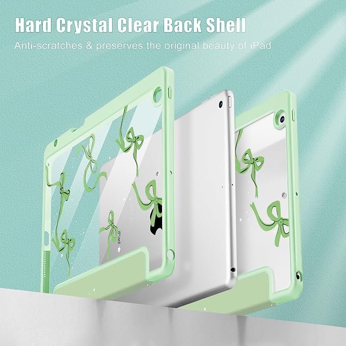 May Chen for iPad 9th Generation with Pencil Holder iPad 8th/7th Gen Case 10.2-inch [Penceil Holder] Trifold Stand Auto Wake/Sleep Clear TPU Protection Back Cover Ballet Shoes