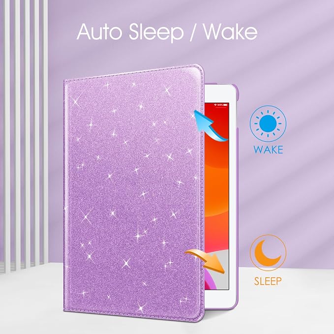 Fintie 360° Rotating Case for iPad 9th / 8th / 7th Generation 10.2 Inch | Swivel Stand Portrait &amp Landscape Viewing Shockproof Cover with Pencil Holder Auto Wake/Sleep Aqua Wave