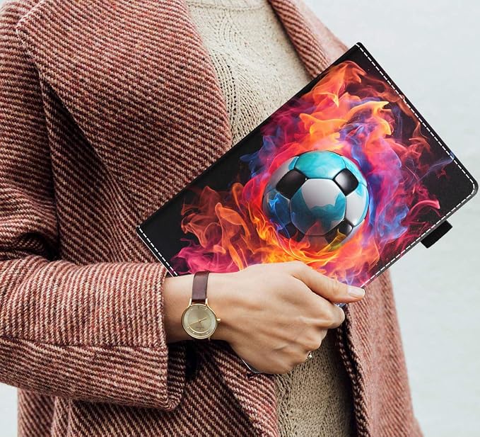 Case for Amazon Kindle Fire HD 10 Tablet (10.1 inch 9th/7th Generation 2019/2017 Release) Slim PU Leather Stand Folio Cover with Auto Wake Sleep Abstract Paint Butterfly