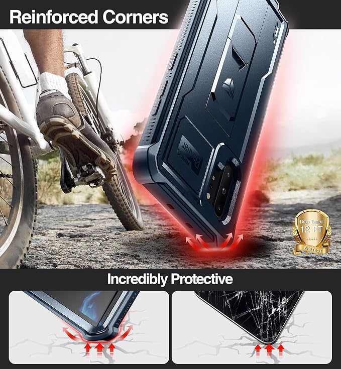 Dexnor for Samsung Galaxy Note 10+ Plus Case [Built in Screen Protector and Kickstand] Heavy Duty Military Grade Protection Shockproof Protective Cover for Samsung Galaxy Note 10 Plus (Army Green)