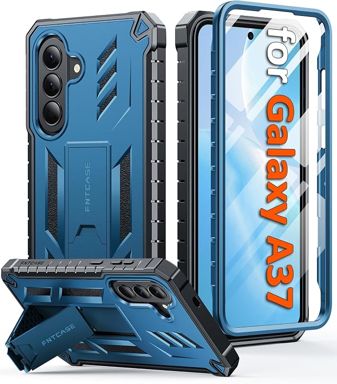 FNTCASE for 11 Pro XL Case Rugged Kickstand 2 Front Frames Black | Built-in Screen Protector 20FT Military-Grade Drop Protection Rugged Heavy Duty Shockproof Full Body Protective Cover