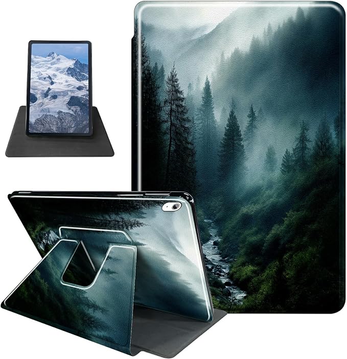 Astronaut Mushrooms Pattern Case for iPad 10.2 iPad 9th Generation 2021/ iPad 8th Generation 2020/ iPad 7th Generation 2019360 Degree Rotating Stand Protective Cover with Auto Sleep/Wake