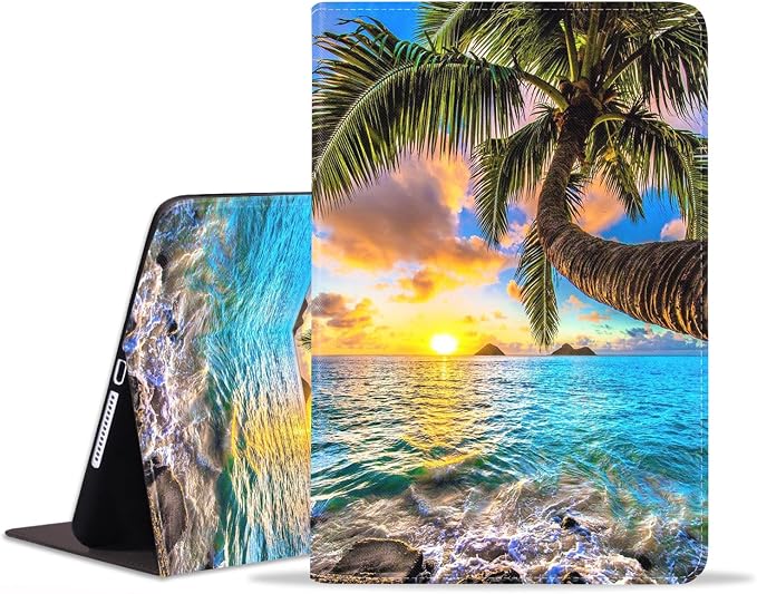 WEUIUJKILO Case for iPad (A16) 11th Generation 11 Inch 2025 iPad 10th Generation 10.9 Inch 2022 Slim PU Leather Folding Stand Smart Cover with Auto Sleep/Wake American Flag and Sunflower
