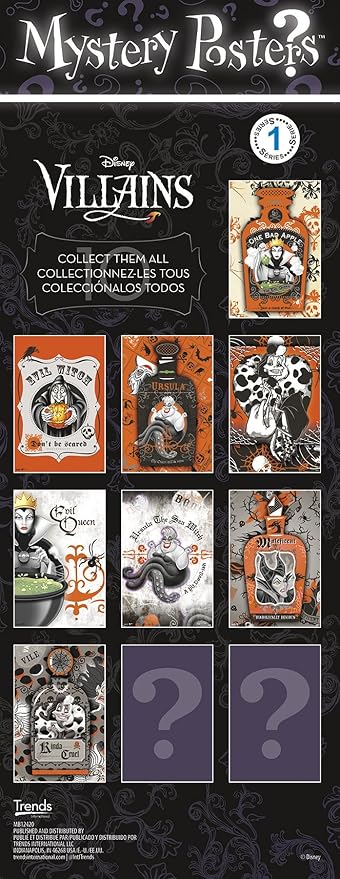 Trends International MB12420 Mystery Disney Villains Wall Poster, 12.75'' x 1.5'', 1.5'' x 12.75'' x 1.5'', Multi-Colored