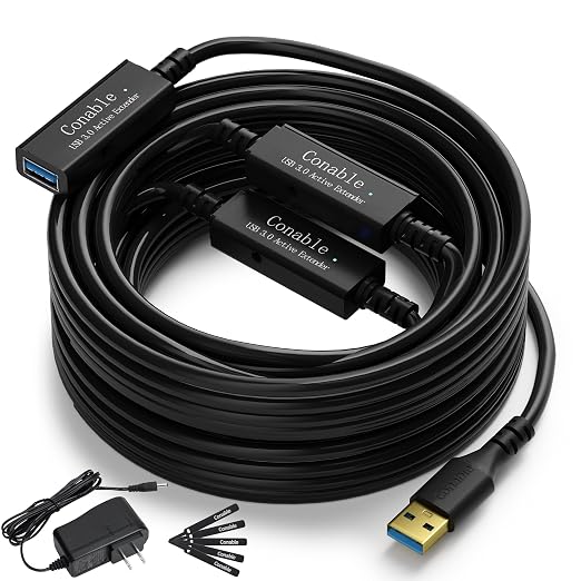 3 Pack USB 3.0 Extension Cable 10 Feet USB A Male to Female Extender Cord 5Gbps Data Transfer for Webcam Printer Keyboard Mouse Flash Drive Hard Drive Controller Black Cable with 5 Cable Ties